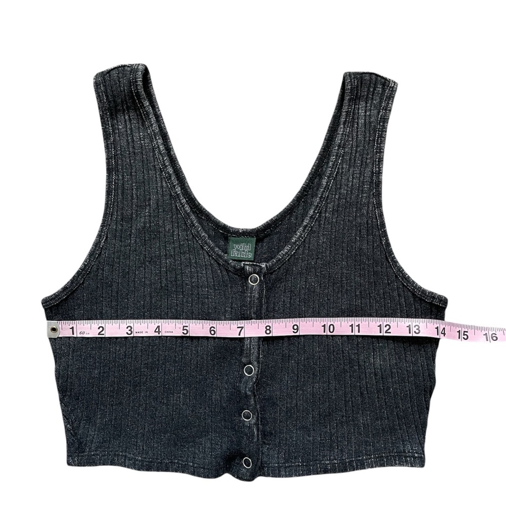 Wild Fable Black Ribbed Crop Top - Picture 4 of 5